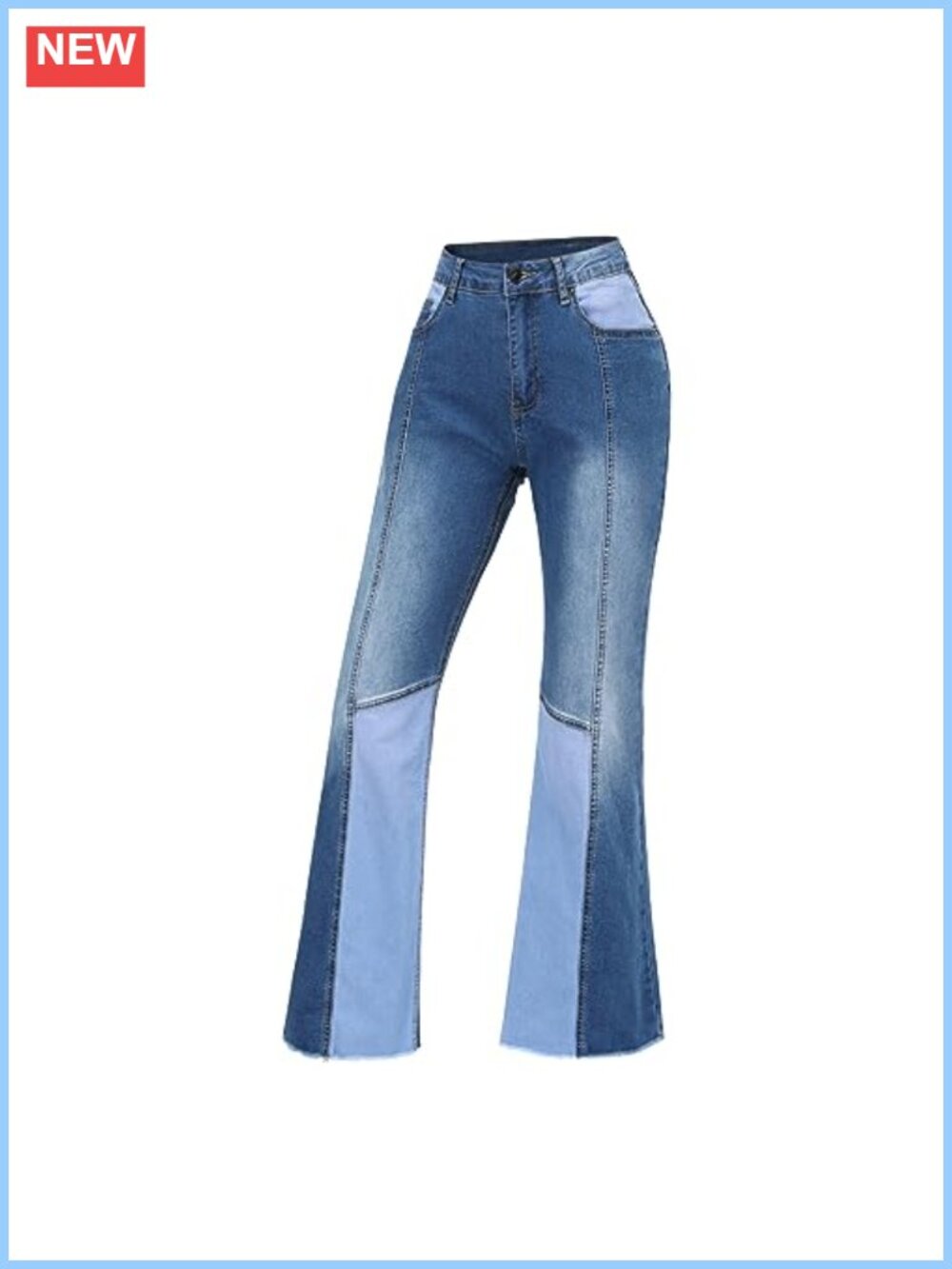 Women High Waisted Flare Jeans Stretch Denim Bell Bottom Pants